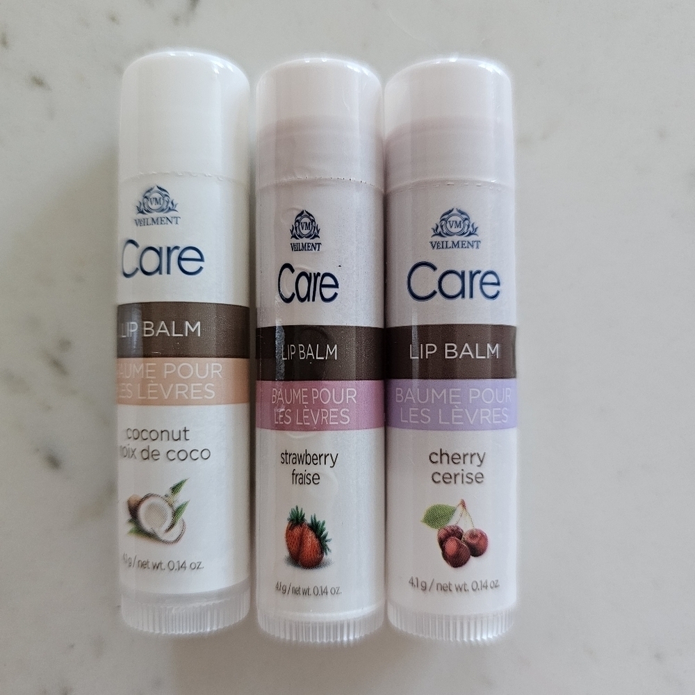 Avon Véilment Care Lip Balm - cherry, strawberry, coconut - 3-pack